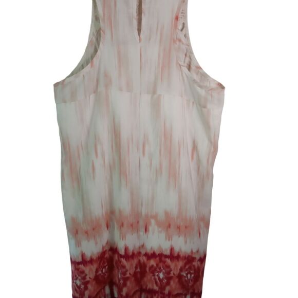 CHARMING CHARLIE SLEEVELESS DRESS L RED DYE TIE CROCHET LINING - Picture 4 of 6